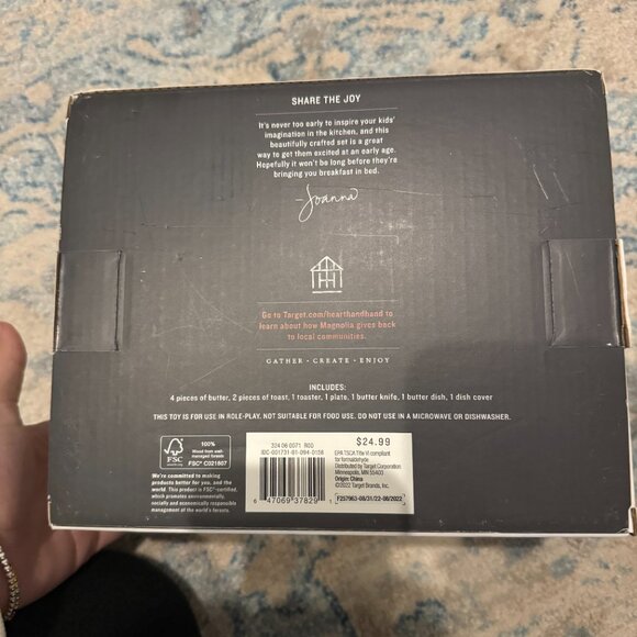 Hearth and Hand with Magnolia Wooden Toaster & Food Toy Playset NWT - Picture 5 of 5